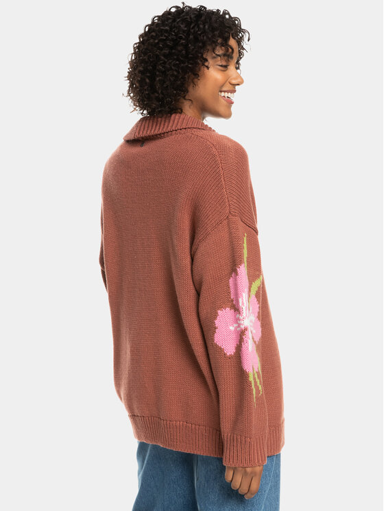 Roxy Roxy Pletena jopica Hand On Heart Swtr ERJSW03584 Oranžna Regular Fit