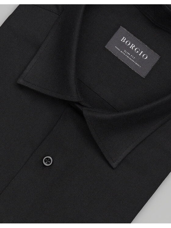 Borgio Borgio Koszula flumeri 00509 Czarny Slim Fit