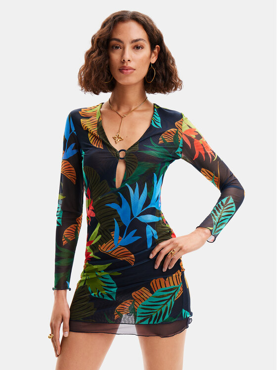 Desigual Rochie de vară Funny 24SWMK20 Colorat Slim Fit