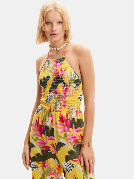 Desigual Desigual Overal Tropical Party 24SWMW22 Barevná Relaxed Fit