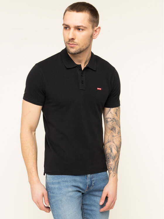 Levi's® Levi's® Тениска с яка и копчета Housemark 22401-0080 Черен Regular Fit