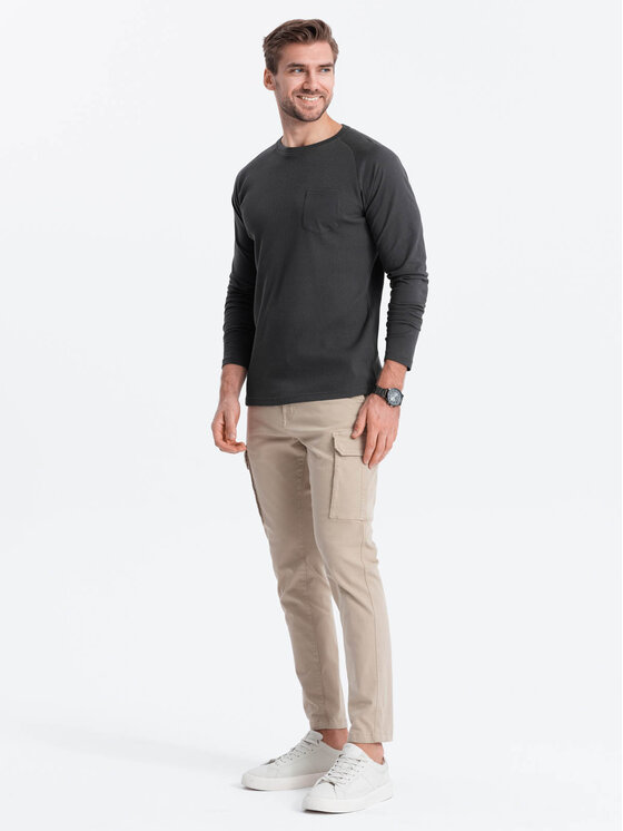 Ombre Ombre S dlouhým rukávem OM-LSCL-0109 Šedá Reglan Fit