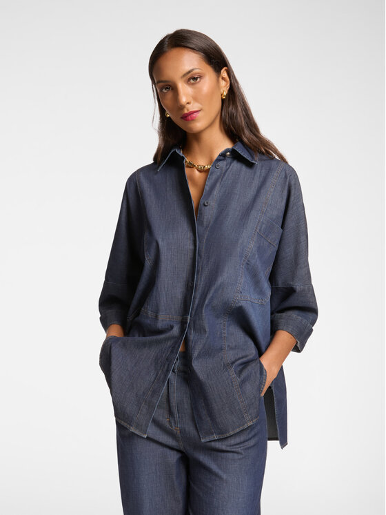 Elena Mirò Elena Mirò Camicia 5408E000105N034 Blu Over Fit