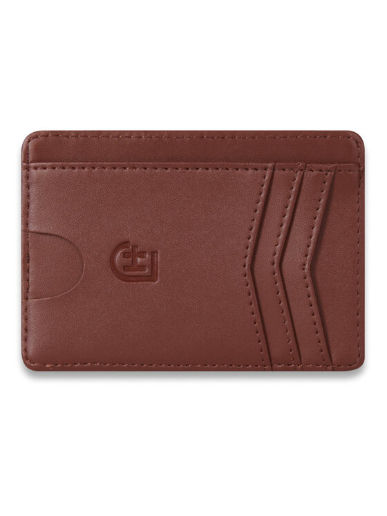 James Hawk James Hawk Mały Portfel Męski Męski skórzany portfel slim z RFID Brązowy
