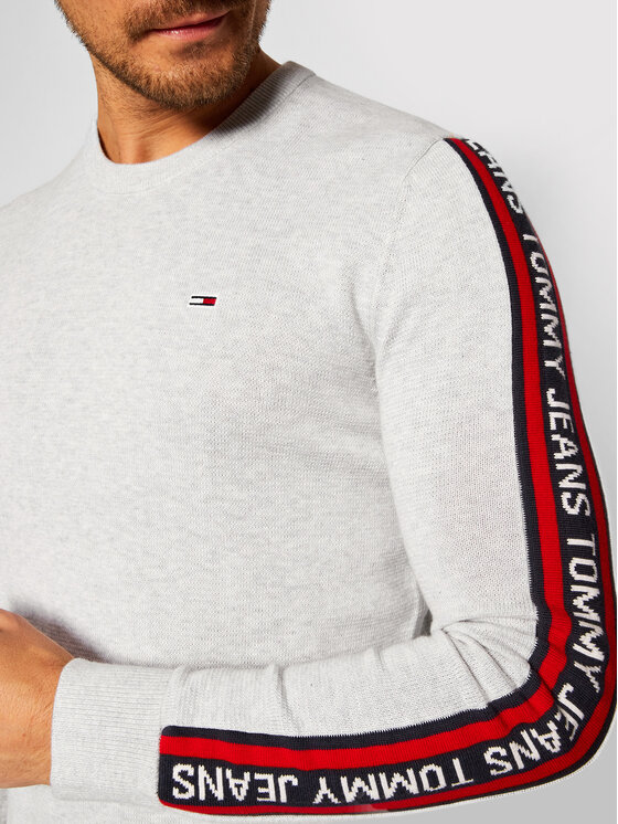 Tommy Jeans Megztinis Sleeve Tape DM0DM09464 Pilka Regular Fit • Modivo.lt