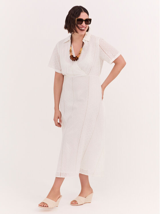 Fiorella Rubino Fiorella Rubino Sukienka codzienna 7036T001800N0S1 Biały Regular Fit