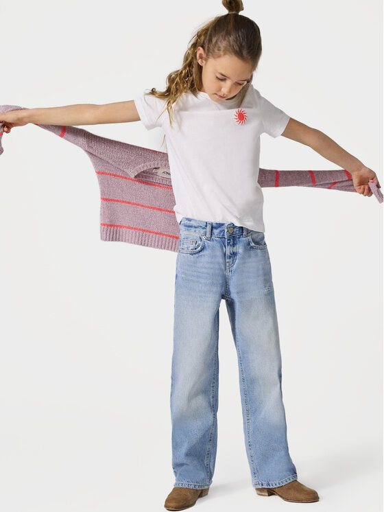 Kids ONLY Kids ONLY T-Shirt Happy Life 15340140 Biały Regular Fit