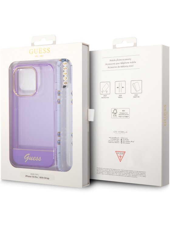 Guess Guess Etui na telefon Pearl Fioletowy