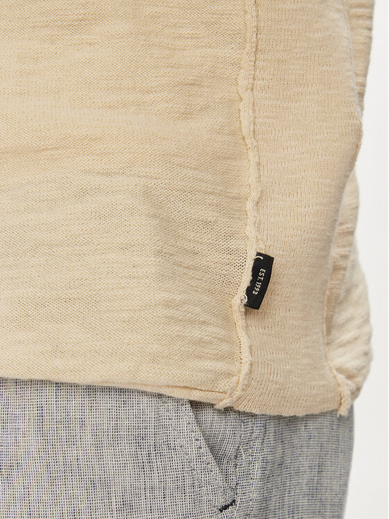 INDICODE INDICODE Sweter Mattiaxa 30-458 Beżowy Regular Fit