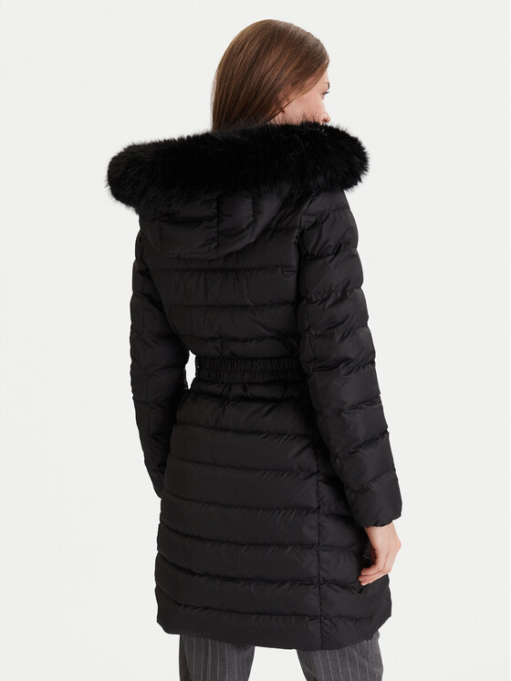 Geox Geox Зимно палто Catria W5626F T3152 F9000 Черен Slim Fit
