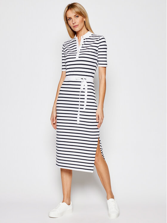 tommy hilfiger breton regular midi dress