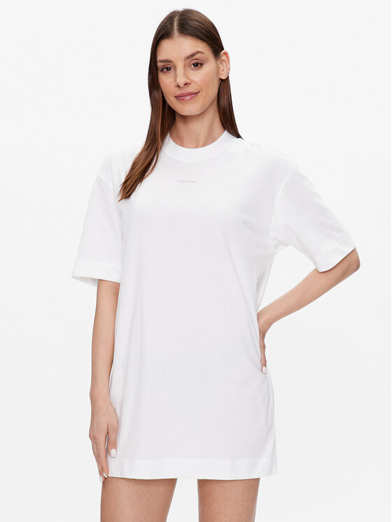 Calvin Klein Performance Rochie de zi 00GWS3D902 Alb Relaxed Fit