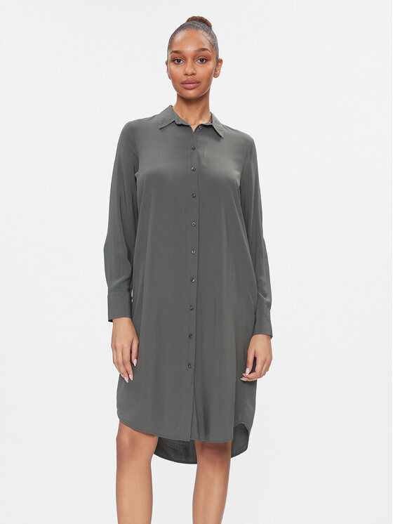 s.Oliver s.Oliver Рокля тип риза 2139371 Зелен Relaxed Fit