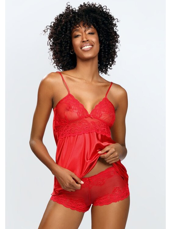 DKaren Lingerie DKaren Lingerie Komplet bielizny Efia Czerwony Classic Fit