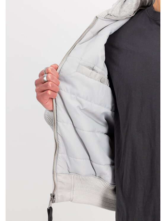 Alpha Industries Alpha Industries Kurtka bomber MA-1 Zip Hood Backprint Bomber Jacket Szary Slim Fit