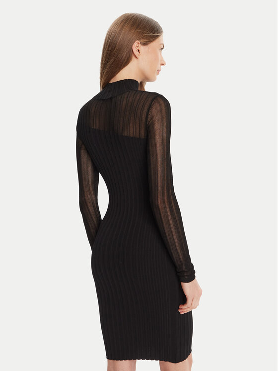 HUGO HUGO Плетена рокля Siclaminy 50542664 Черен Slim Fit