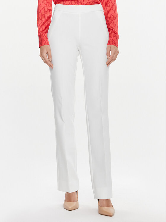 Marciano Guess Marciano Guess Kalhoty z materiálu Sally 3BGB29 7046A Bílá Straight Fit