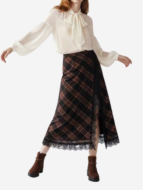 Rinascimento Rinascimento Gonna midi Gonna quadri Marrone Regular Fit