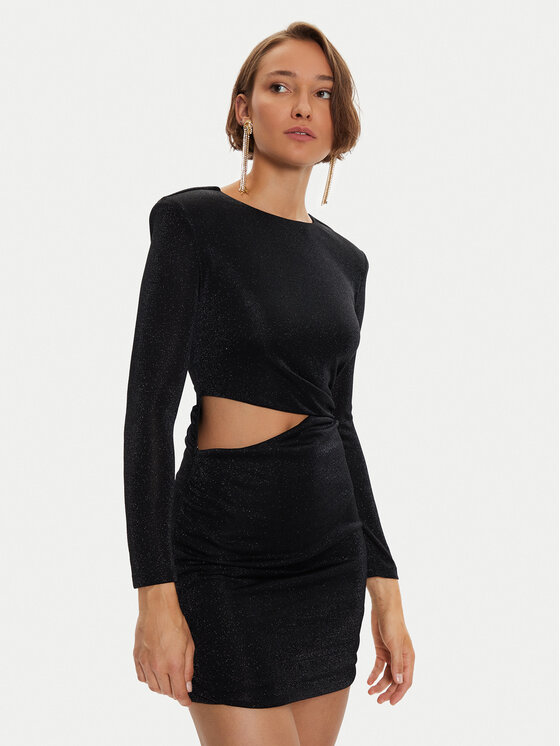 Simona Corsellini Simona Corsellini Kokteilinė suknelė A24CEAB052 Juoda Slim Fit