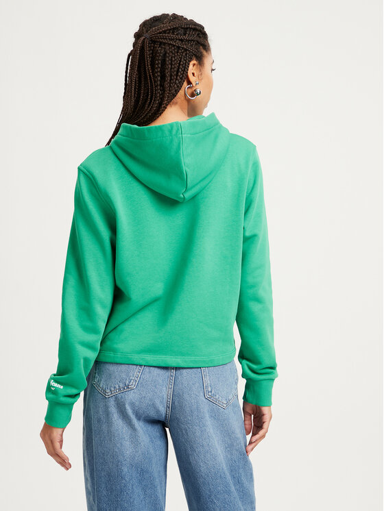 Cross Jeans Cross Jeans Bluza 65404-645 Zielony Hoodie Fit