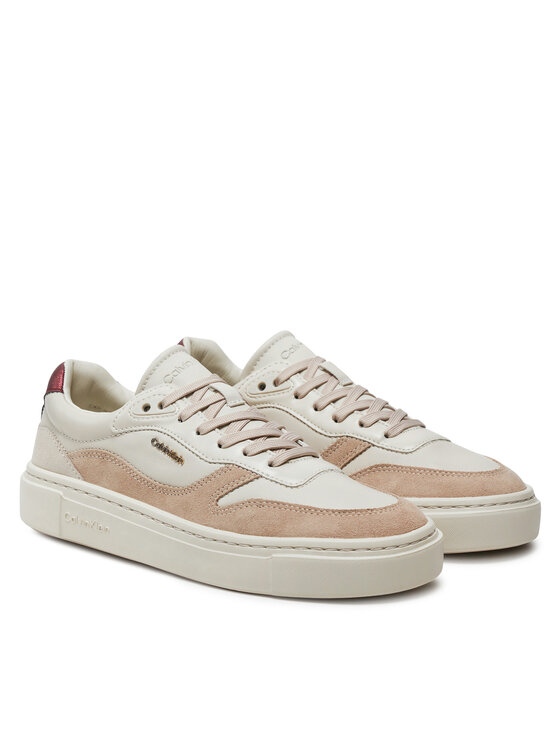 Calvin Klein Calvin Klein Sneakersy Cupsole Lace Up W/Ml Mix M HW0HW02114 Beżowy