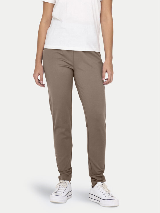 ONLY ONLY Kalhoty z materiálu Poptrash 15115847 Hnědá Regular Fit