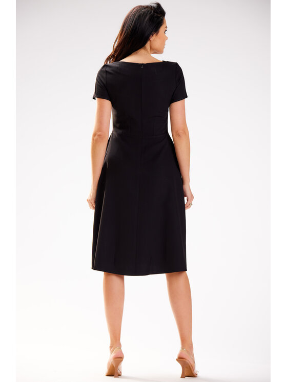 Awama Awama Sukienka letnia A592 Czarny Basic Fit