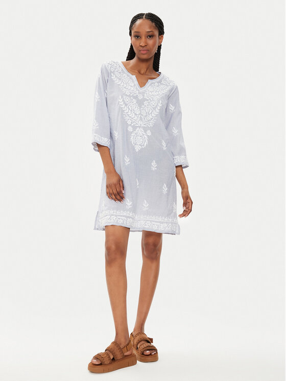 Selmark Selmark Пляжна сукня BC076 Голубий Regular Fit