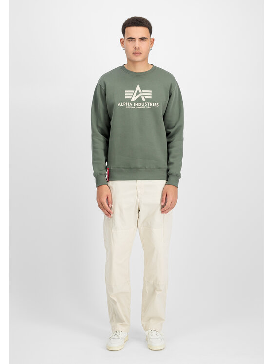 Alpha Industries Alpha Industries Bluza Basic Big Logo Sweatshirt Zielony Regular Fit