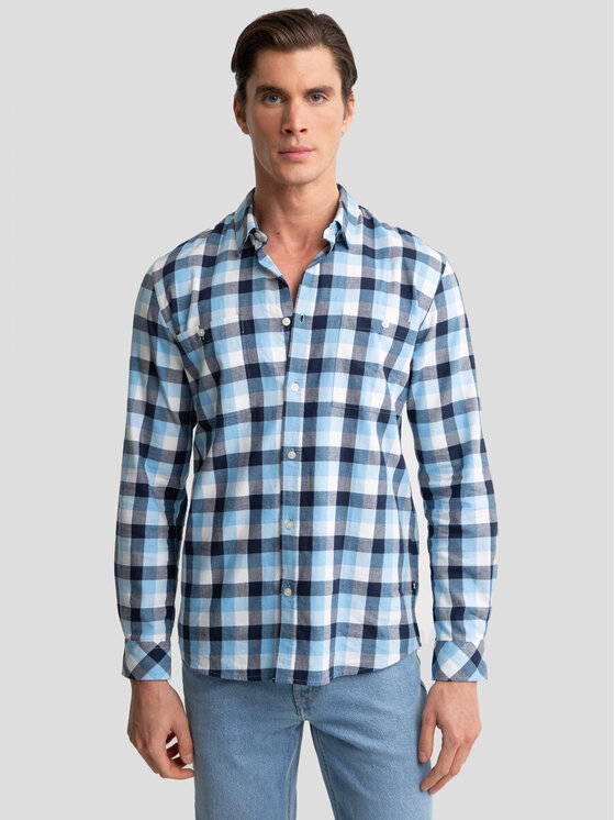 BIG STAR BIG STAR Koszula WERMIN_401_140 Niebieski Classic Fit