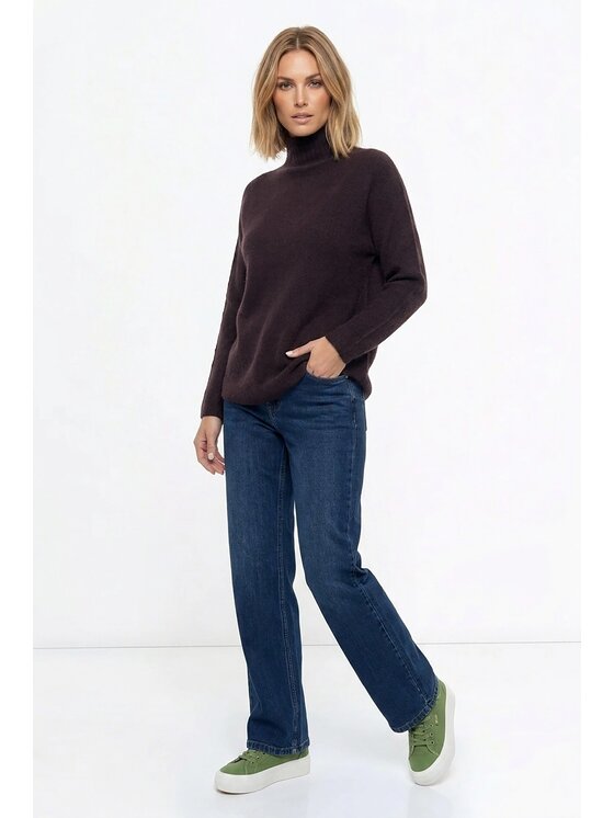 FIGL FIGL Svetr M1290 Hnědá Regular Fit