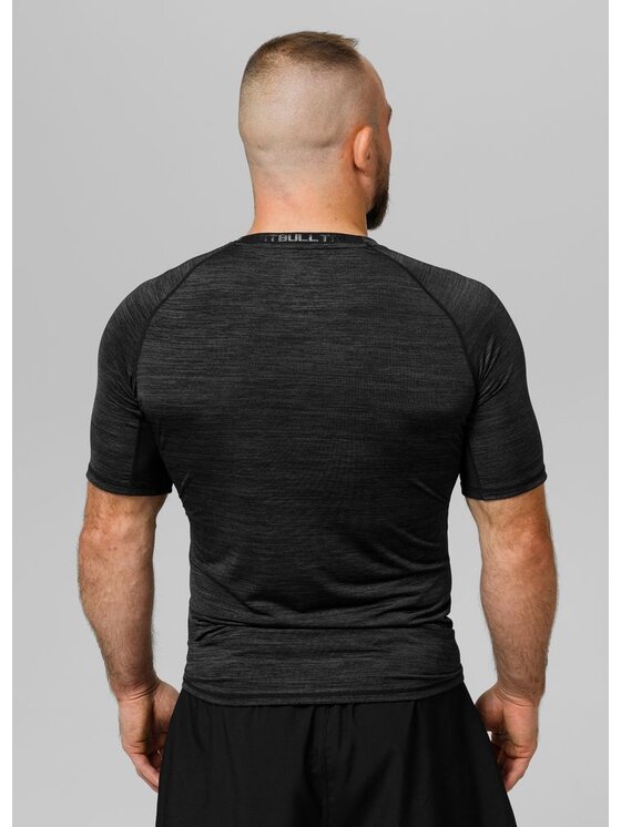 PITBULL PITBULL Koszulka techniczna Rashguard Performance Pro plus New Logo M Szary Regular Fit