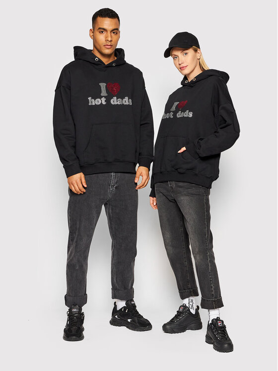 2005 2005 Mikina Unisex Hot Dads Čierna Relaxed Fit