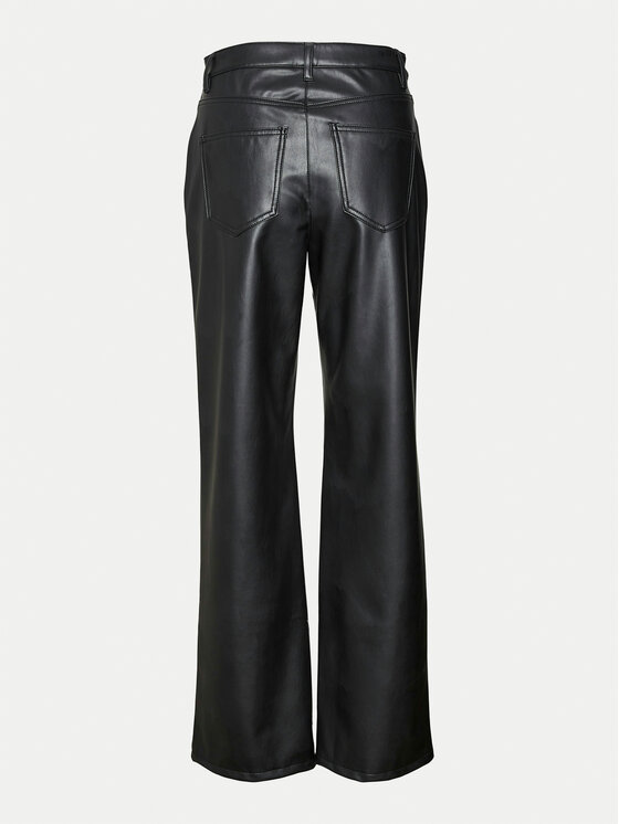 Vero Moda Vero Moda Dirbtinės odos kelnės Tessa 10310878 Juoda Wide Leg