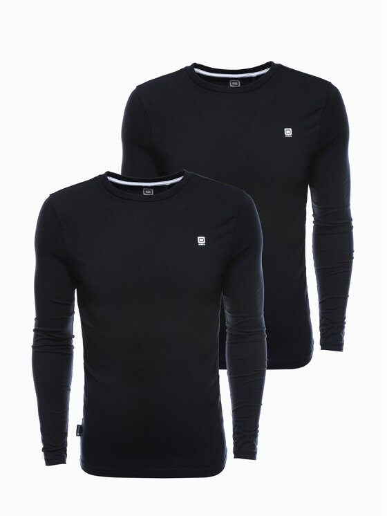 Ombre Ombre Sada 2 ks longsleeves Z40 Černá Regular Fit