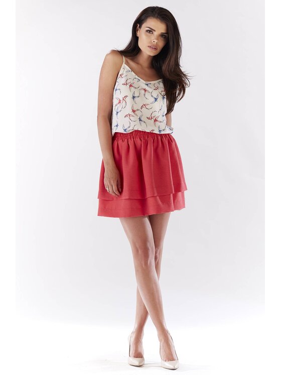 Awama Awama Bluzka A177 Écru Basic Fit
