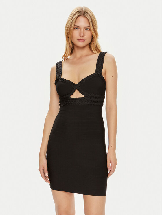 Guess Koktejlové šaty W4YK51 Z2XY0 Čierna Bodycon Fit