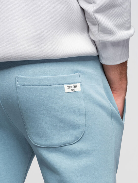 Ombre Ombre Spodnie dresowe OM-PABS-0304 Niebieski Slim Fit