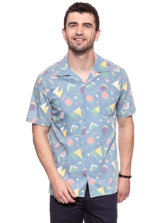 Wrangler Wrangler Camicia SS RESORT SHIRT Blu Regular Fit