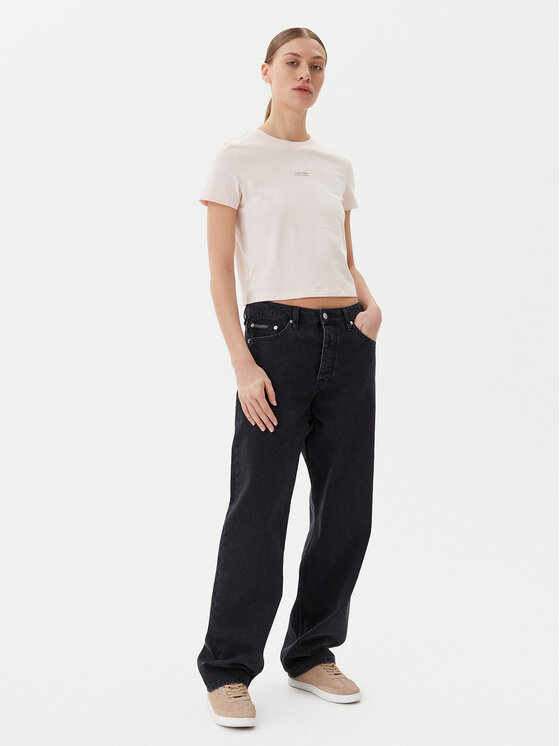 Calvin Klein Jeans Calvin Klein Jeans Póló Placed Institutional J20J225524 Rózsaszín Slim Fit