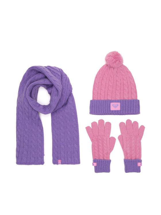 Roxy Roxy Комплект шапка, шал и ръкавици RX-KF-001-AW24 Виолетов