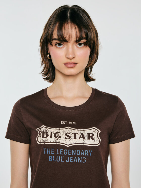 BIG STAR BIG STAR T-Shirt RISSMELNA Brązowy Basic Fit