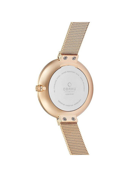Obaku Obaku Zegarek V225LXVIMV Różowe złoto