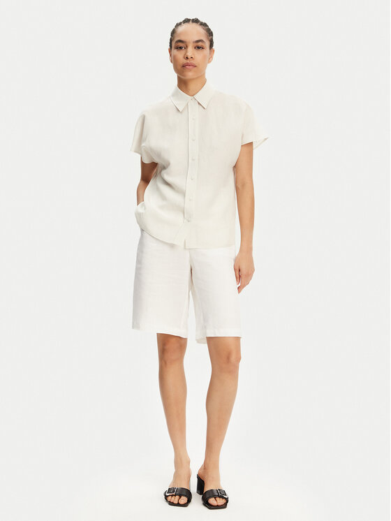 BOSS BOSS Bermuda kratke hlače 50537403 Bela Relaxed Fit