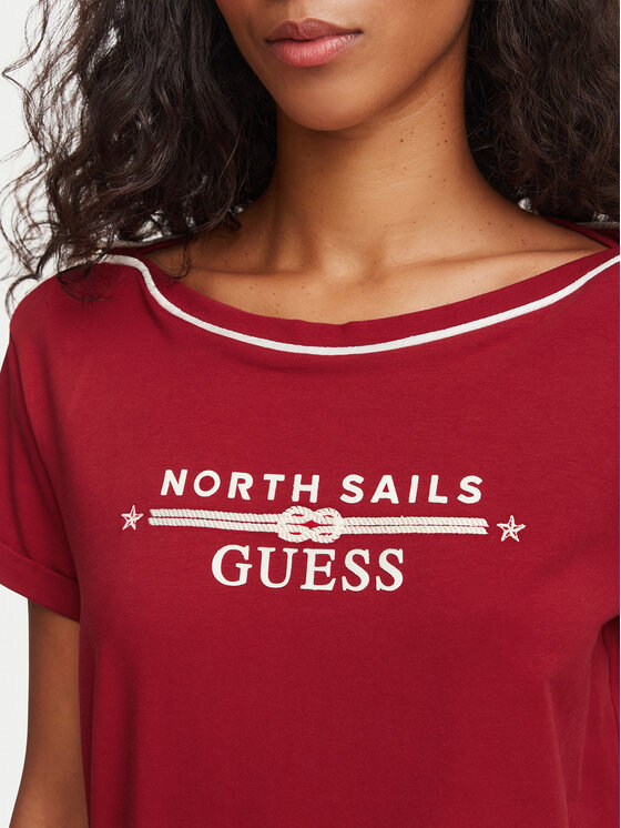 Guess Guess T-Shirt W6YI58 K5317 Czerwony ciemny Regular Fit