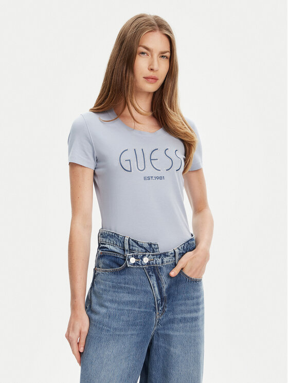 Guess Guess T-Shirt W5YI05 J1314 Niebieski Regular Fit
