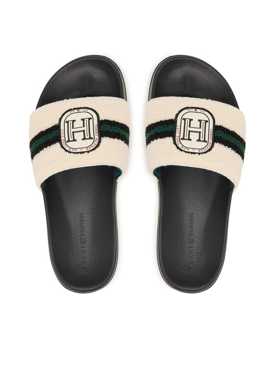 Tommy Hilfiger Tommy Hilfiger Чехли Hilfiger Towelling Pool Slide FM0FM06007 Кремав