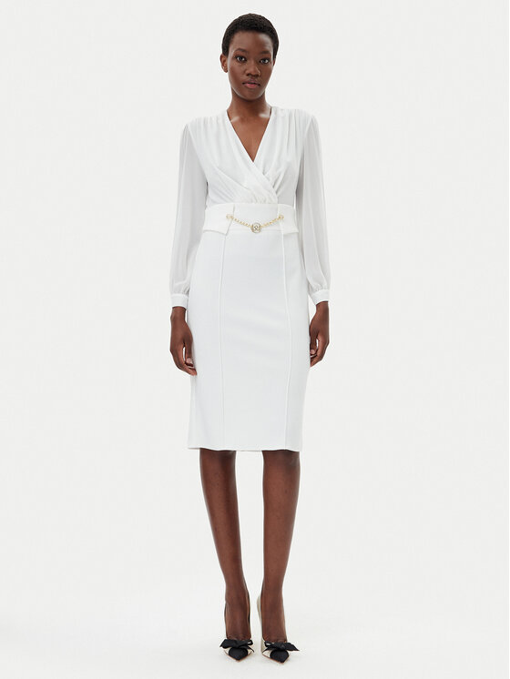Rinascimento Rinascimento Rochie cocktail CFC0123289003 Alb Regular Fit