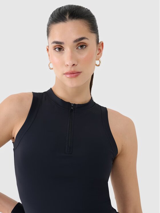 4F 4F Tričko 4FRSS25TSLEF221-20S Čierna Slim Fit