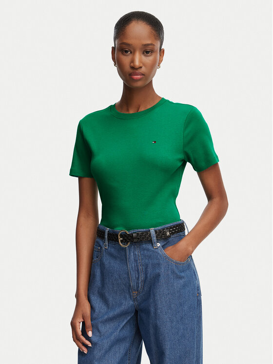 Tommy Hilfiger Tommy Hilfiger Póló New Cody WW0WW40587 Zöld Slim Fit